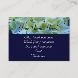Custom Floral Business Cards Blue Hydrangeas