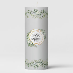 Custom Floral Candle with Gold Rings