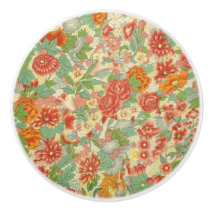 Custom floral ceramic doorknob knob