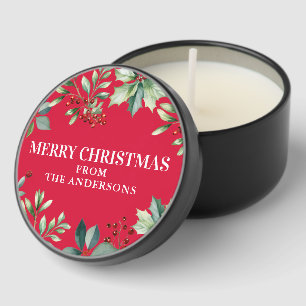 Custom Floral Christmas Party Mini Candle Favors