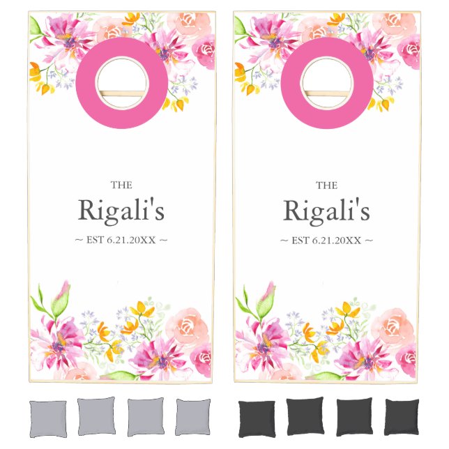 Custom Floral Cornhole Set (Set)
