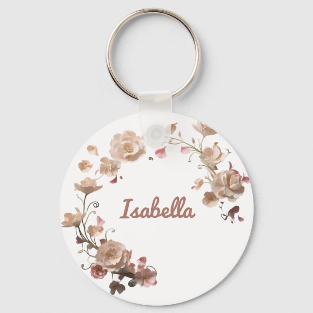 Custom Floral Elegance Keychain (Front)