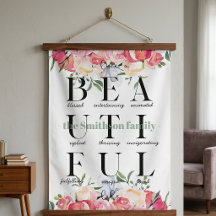 Custom Floral Family Beautiful Life Tapestry