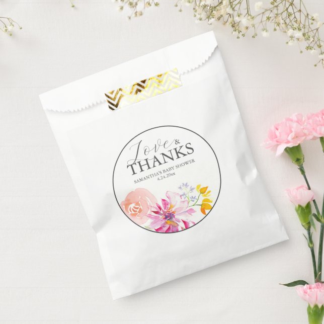 Custom Floral Favor Bags for Baby Shower (Sealed)