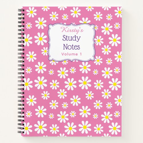Custom Floral Flowers Pattern Notebook
