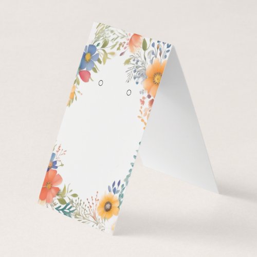 Custom Floral Folded Tent Earring Display Cards
