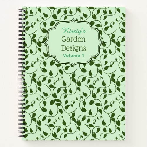 Custom Floral Foliage Pattern Notebook