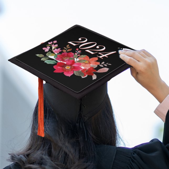 Custom Floral Graduation Cap Topper (Custom Graducation Hat - Cap Topper)
