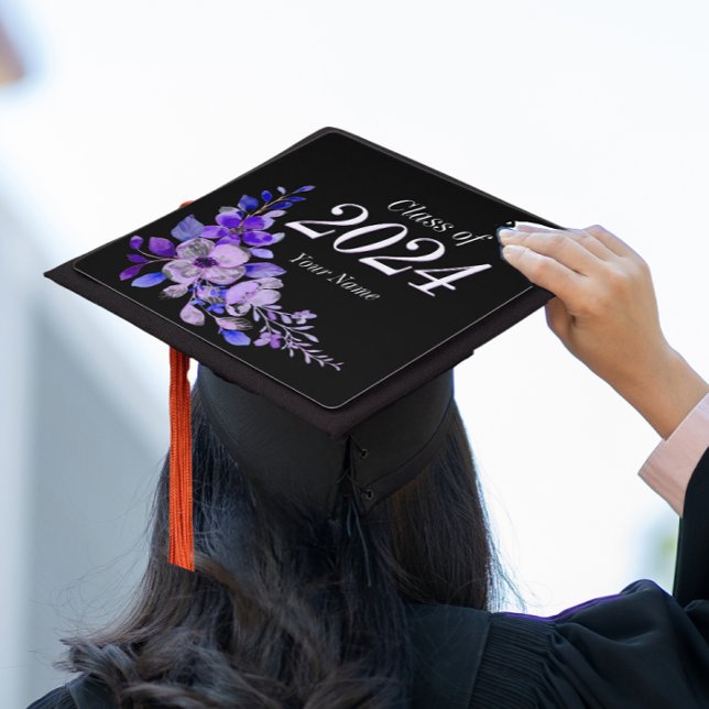 Custom Floral Graduation Cap Topper (Custom Graducation Hat - Cap Topper)