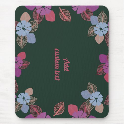 Custom floral greenery modern mouse pad