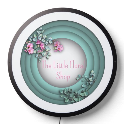 Custom Floral Illuminated Sign for Shops