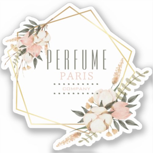 Custom Floral Label Kiss_Cut Sticker