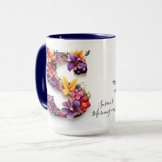 Custom Floral Letter S Mug