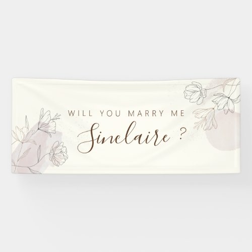 Custom Floral Line Art  Proposal Banner