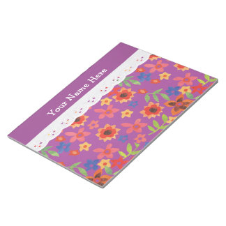 Custom Floral Magenta, Faux Lace Notepad or Jotter