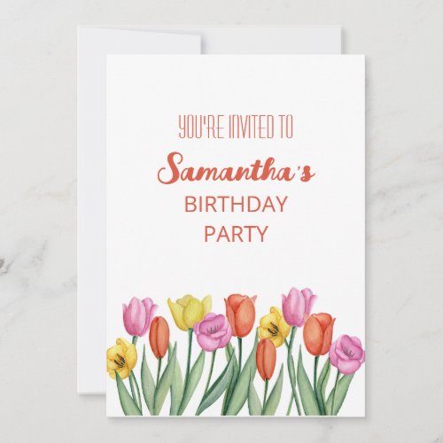 Custom Floral Magnolia Greenery BIrthday Party Invitation