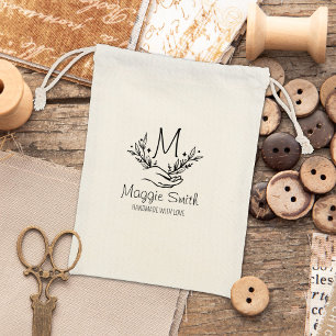 Custom Floral Monogram, Handmade Large  Rubber Stamp