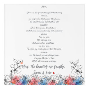 Custom Floral Mother's Day Gift Acrylic Print