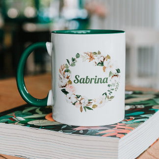 Custom Floral Name Mug | Gifts for Bridesmaids