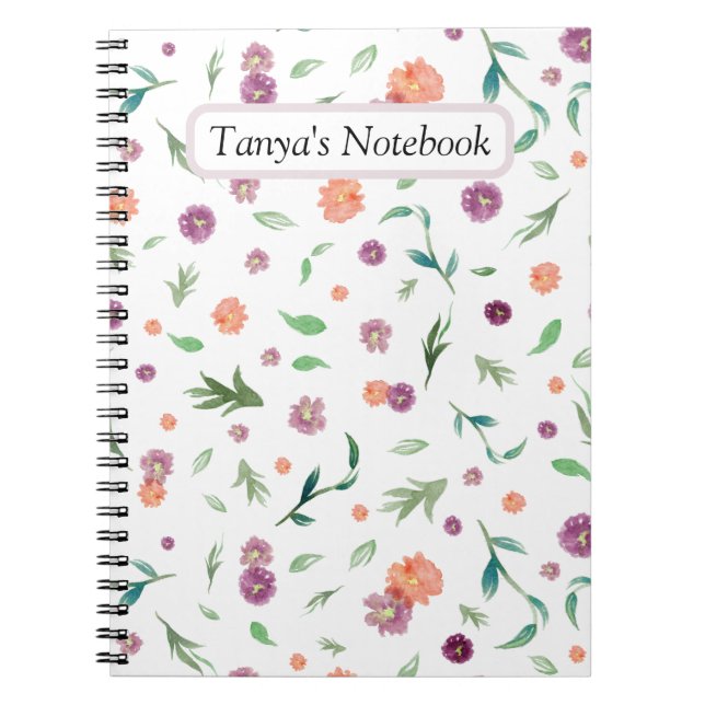 Custom Floral Notebook – Birthday Gift for Mom (Front)
