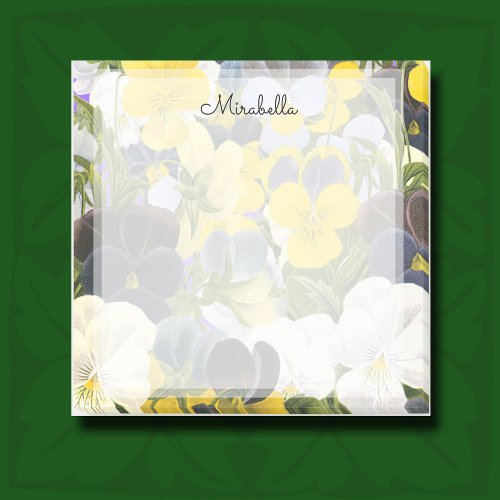 Custom Floral Pansy Pattern Stickie Post_it Notes