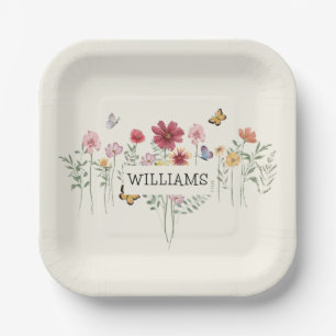 Custom Floral Paper Plates