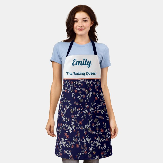 Custom floral pattern apron (Worn)