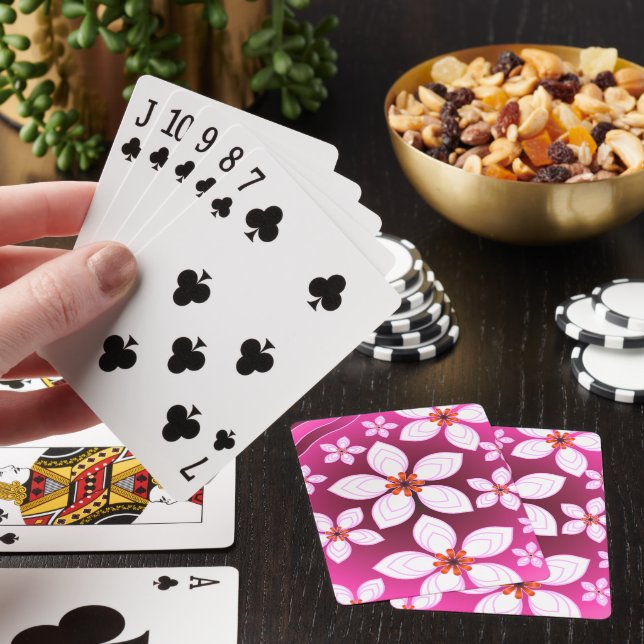 Custom floral pattern gift poker cards (In Situ)