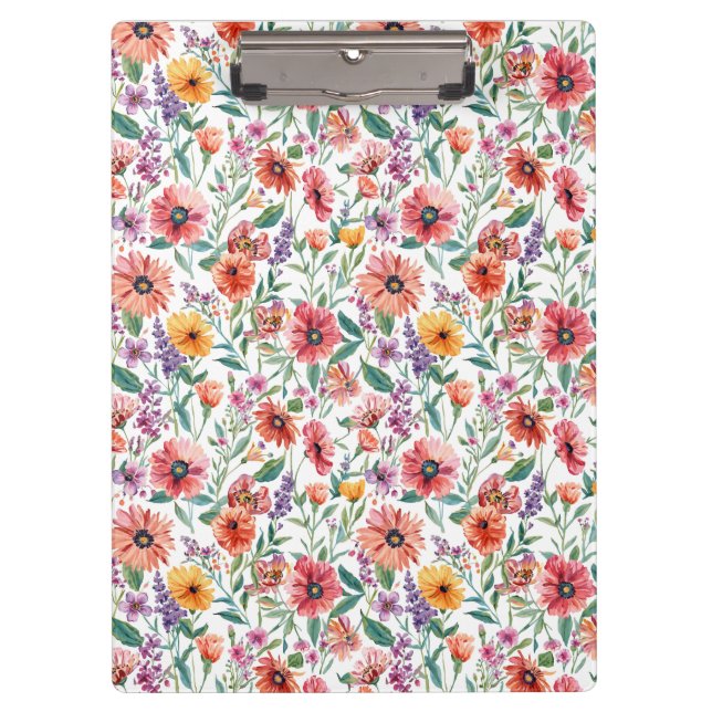 Custom Floral Patterned Clipboard  (Front)