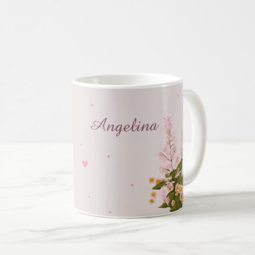 Custom Floral Personalized Name Mug