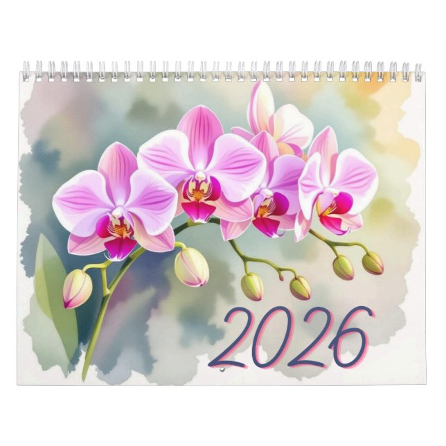 Custom Floral Photo Calendar Personalized Flower (Cover)