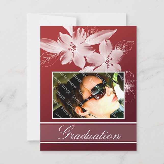 Custom Floral Photo Graduation Announcements (Front)