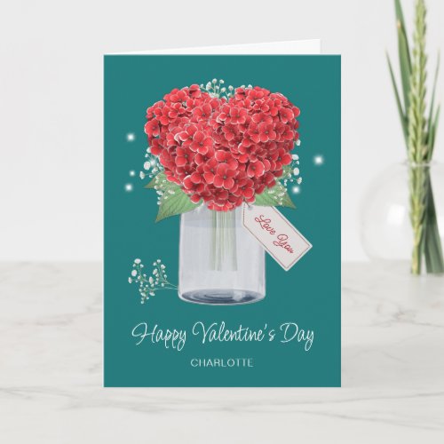 Custom Floral Photo Happy Valentines Day Card