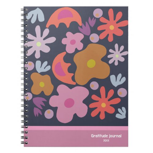 Custom floral pink gratitude journal cute Notebook