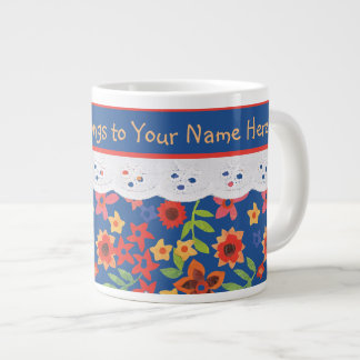 Custom Floral, Polkas, Faux Lace Jumbo Mug