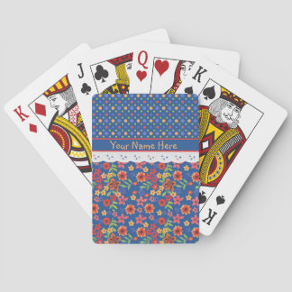 Custom Floral Polkas Faux Lace Playing Cards