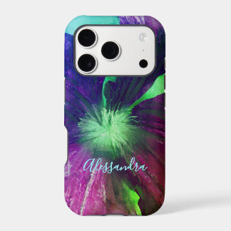Custom Floral Purple Green Watercolor Botanical iPhone 17 Pro Case