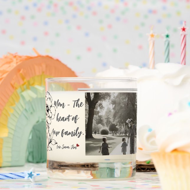 Custom Floral Quote Candle for Mom (Birthday)