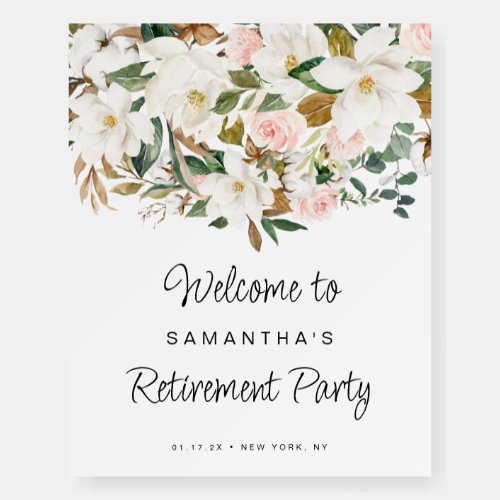 Custom Floral Retirement Party Welcome Sign 