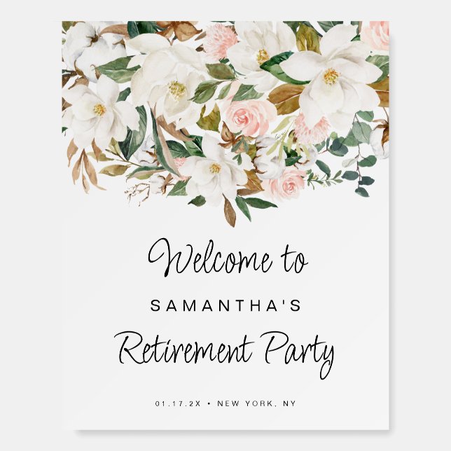 Custom Floral Retirement Party Welcome Sign  (Front)