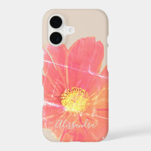 Custom Floral Retro Beige Red Watercolor Flower iPhone 17 Case