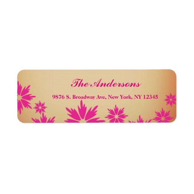 Custom Floral Return Wedding Address Label (Front)