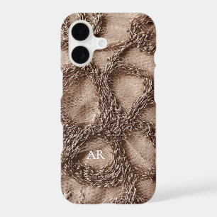 Custom Floral Rose Gold 3D Embroidery Look Chic iPhone 17 Case