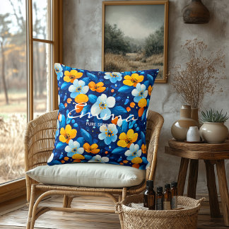 Custom Floral Spa Pillow with Personalized Name