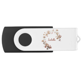 Custom Floral Swivel USB Flash Drive