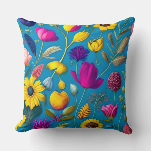 Custom floral throw pilow throw pillow (Front)