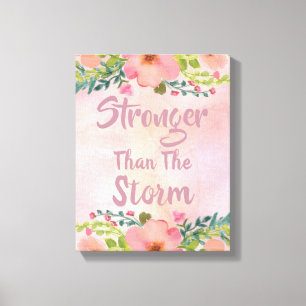 Custom floral watercolor motivational quote canvas print