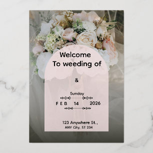 Custom Floral Wedding Invitation Personalized Mode Foil Invitation