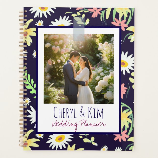 Custom Floral Wedding Planner | Personalized Photo (Front)