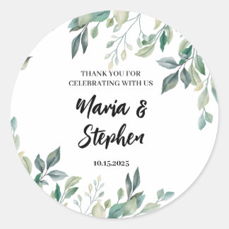 Custom Floral Wedding Stickers for Cookies Bag